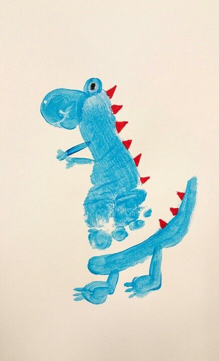 Footprint T Rex for dinosaur week! Art or craft great for toddlers in preschool -   25 dinosaur crafts gift
 ideas