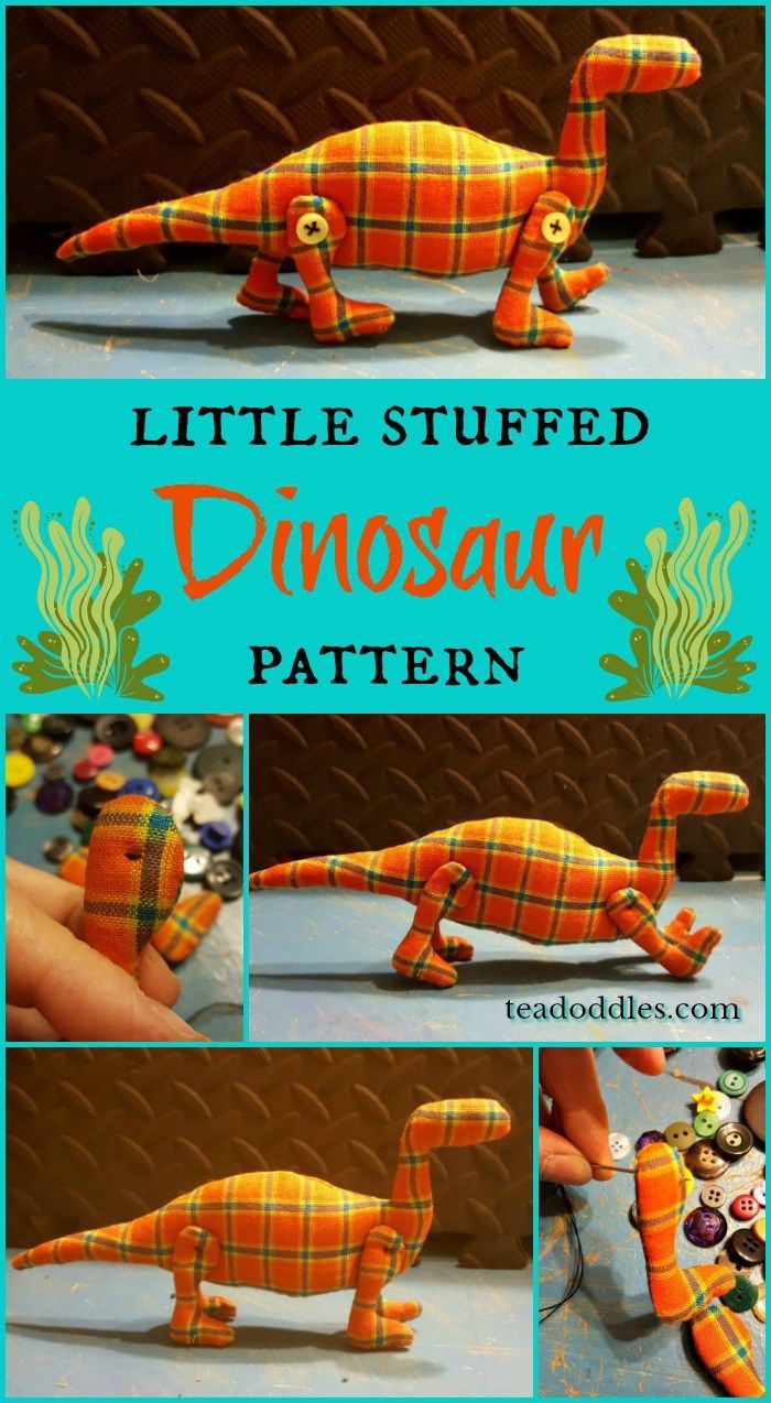 Little Stuffed Dinosaur Pattern ~ Teadoddles -   25 dinosaur crafts gift
 ideas