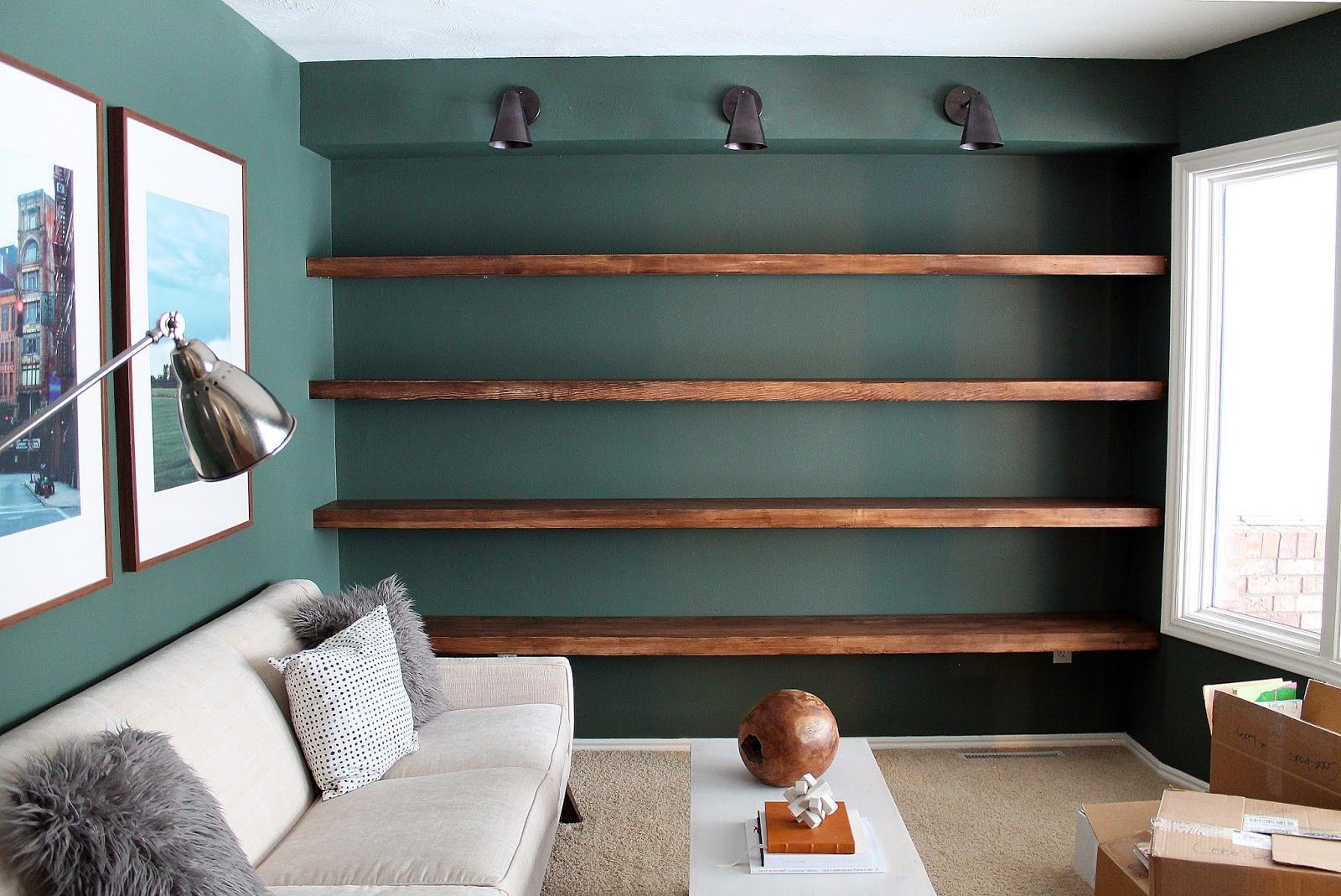 DIY Solid Wood Wall-to-Wall Shelves -   25 diy wall wood
 ideas