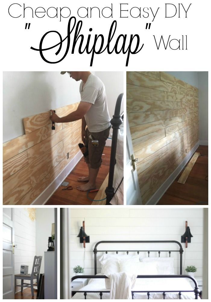 Cheap and Easy DIY Shiplap Wall -   25 diy wall wood
 ideas