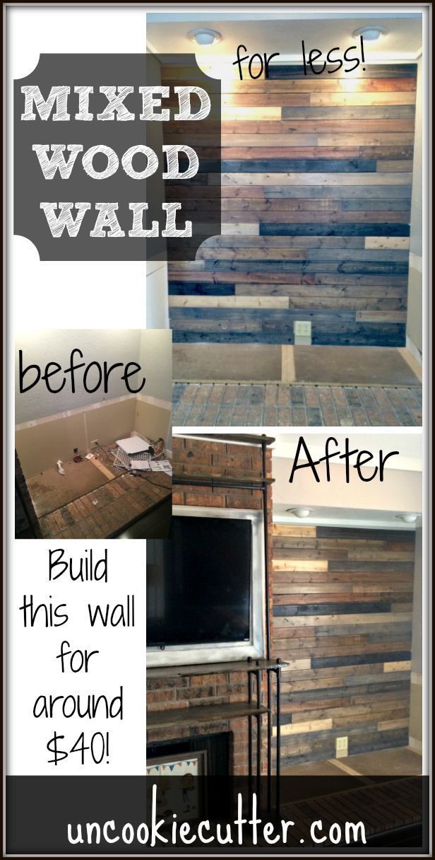 Mixed Wood Wall - Easy & Cheap DIY -   25 diy wall wood
 ideas
