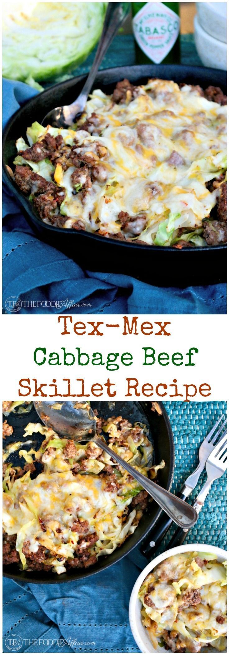 Tex Mex Cabbage Beef Skillet Recipe Topped with Spicy Mexican Cheese Blend -   25 low carb beef recipes
 ideas