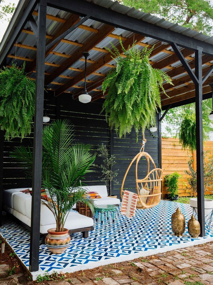 Patio DIY • Painted Floor Tiles -   25 outdoor garden patio
 ideas