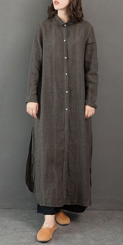 Vintage Loose Linen Long Shirt Women Casual Blouse S31120 -   25 style women casual
 ideas