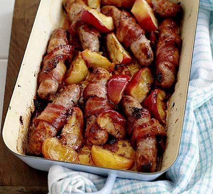 Sticky apple, sausage & bacon -   25 unique apple recipes
 ideas
