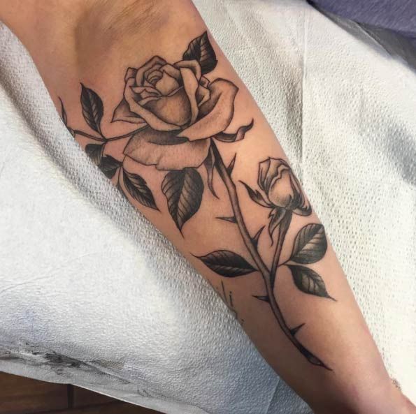 40+ Blackwork Rose Tattoos You'll Instantly Love -   9 single rose tattoo
 ideas