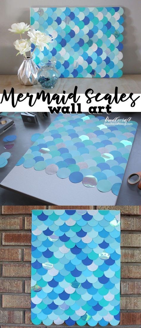 DIY: Mermaid Fish Scales Wall Art Backdrop! -   10 diy decoração bebe
 ideas