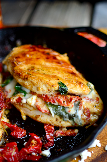 Sundried Tomato, Spinach, and Cheese Stuffed Chicken - Serves 2 -   11 spinach recipes noodles
 ideas