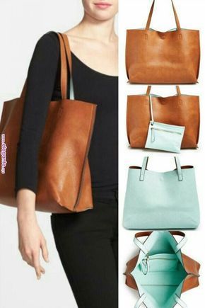 Reversible faux leather bag. -   16 diy bag leather
 ideas