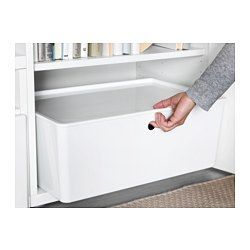 Box with lid KUGGIS white -   16 shallow shelves decor
 ideas