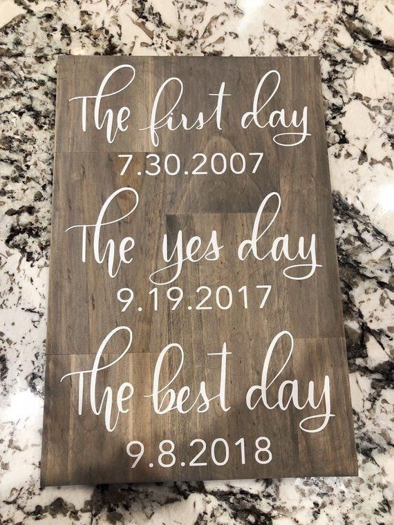 First Day Yes Day Best Day Wedding Sign - Wedding Sign - Best Dates Wedding Sign - Wedding Decor - Wedding - Date Sign - Engagement Gift -   17 diy wedding hairstyles
 ideas