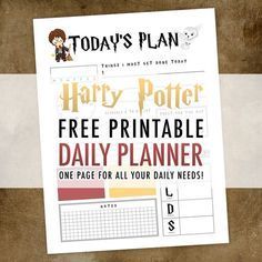 Harry Potter Free Printable Daily Planner -   17 harry potter manualidades diy
 ideas