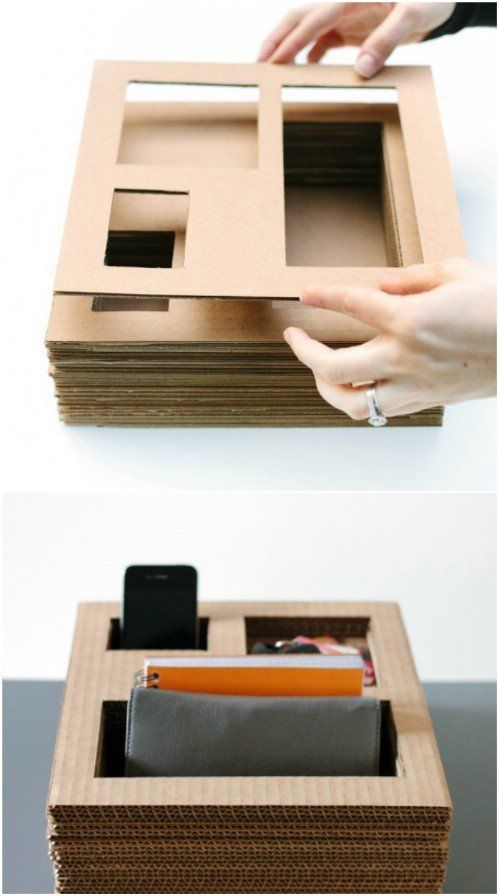 35 Brilliant DIY Repurposing Ideas For Cardboard Boxes -   19 cardboard crafts organizers
 ideas
