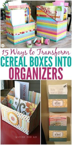 15 Ways to Make Cereal Box Organizers -   19 cardboard crafts organizers
 ideas