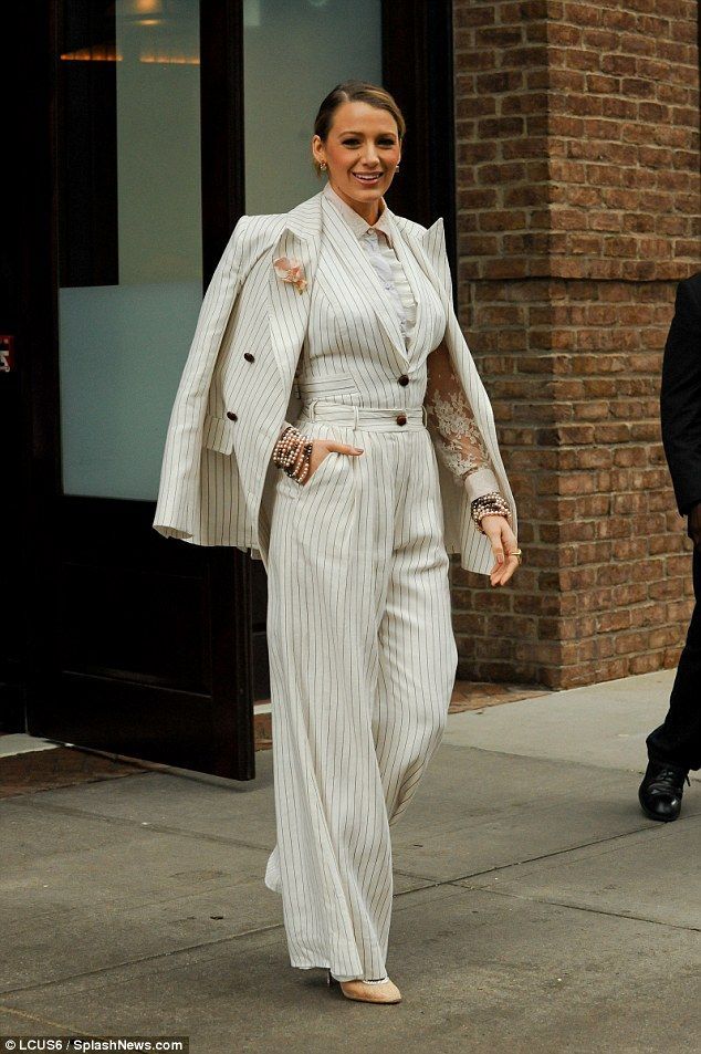 Blake Lively channels Elvis in all-white suit as she steps out in NYC -   19 celebrity style blake lively
 ideas