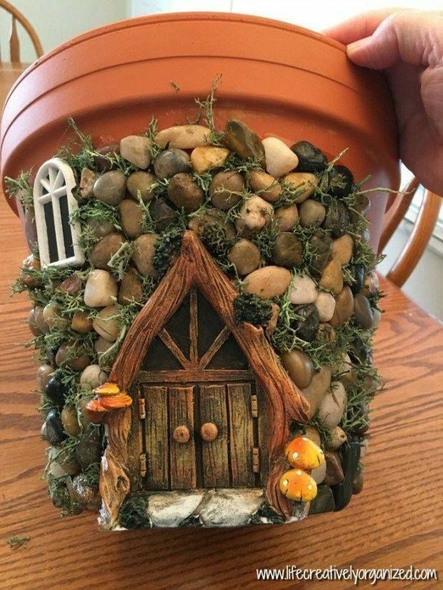 Fairy Door Clay Pot Planter Is An Easy DIY -   19 easy fairy garden
 ideas