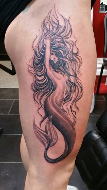Mermaid Tattoo by Neil from All American Tattoo - 20161230 -   19 nautical mermaid tattoo
 ideas
