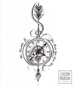 Pocket Watch Tattoo Commission by cassiemunson-art -   19 watch tattoo design
 ideas