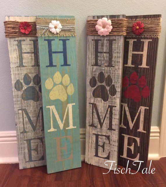 Paw Print Home Sign - Welcome - Paw Print sign - Home sign with Paw Print - Wooden home sign - Paw P -   20 fall crafts tree ideas