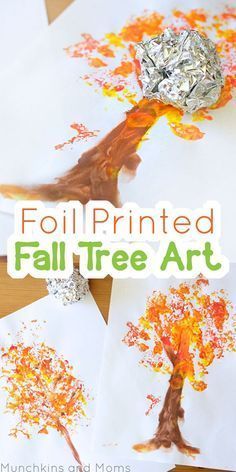 Foil Printed Fall Tree Art -   20 fall crafts tree ideas