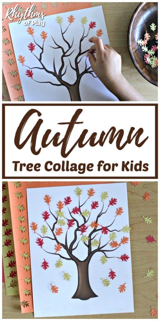 Easy Autumn Tree Collage for Kids -   20 fall crafts tree ideas