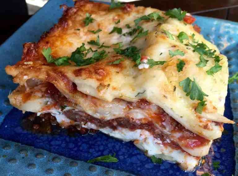 A classic meat lasagna full of cheese - Mozzarella, Parmesan, ricotta, Gruyere, and Asiago add to the complex and delicious flavour. -   20 lasagna recipes mozzarella
 ideas