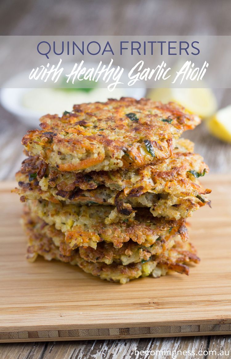 Quinoa Fritters with Healthy Garlic Aioli -   20 quinoa recipes patties
 ideas