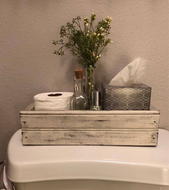 Blessed, Farmhouse Style Crate, Farmhouse Decor, Table Centerpiece,Back of the Toilet, Mason Jar Crate, Rustic Wood Box, French Country, W -   21 bathroom decor storage
 ideas