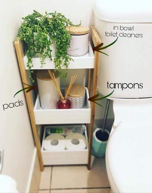 bathroom organization idea for your first apartment in college -   21 bathroom decor storage
 ideas