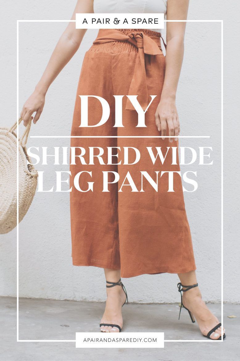 Make These DIY Shirred Wide Leg Pants -   21 diy fashion women
 ideas