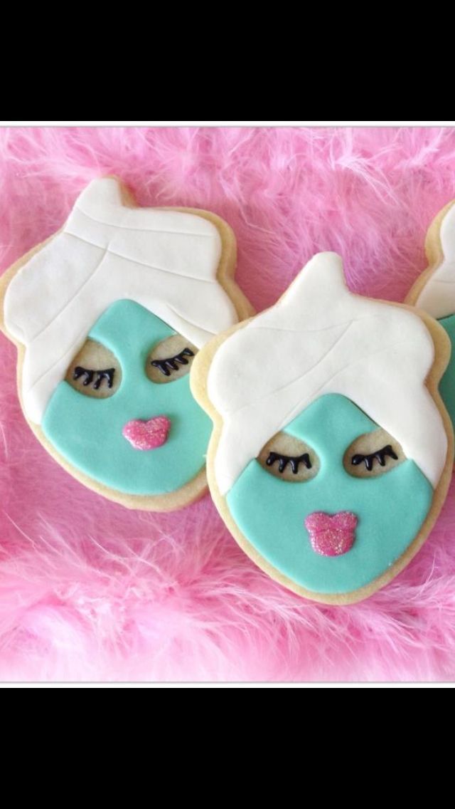 Love these cookies for a SPA party!  Uses the acorn cutter                                                                                                                                                                                 More -   21 girly decor cookies
 ideas