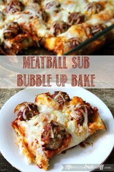 Homemade Meatball Sub Bubble Up Bake. This is new to us and we love it! Easy to serve a crowd or for a busy weeknight family dinner. Not to mention delicious leftovers. -   21 leftover meatball recipes
 ideas
