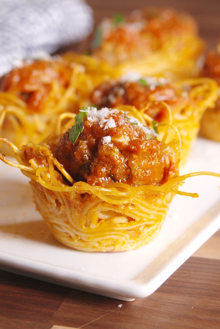 Best Spaghetti & Meatball Cups Recipe-How To Make Spaghetti & Meatball Cups—Delish.com -   21 leftover meatball recipes
 ideas
