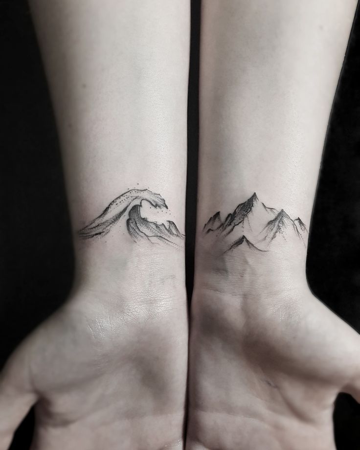 Wave and mountains tattoo by Stella Lu? – Little Tattoos for Men and Women Wave and mountains tattoo by Stella Lu? – Little Tattoos for Men and Women -   21 mens mountain tattoo ideas