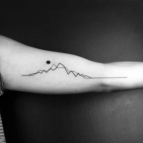 50 Minimalist Mountain Tattoo Ideas For Men - Outdoor Landscape Designs -   21 mens mountain tattoo ideas