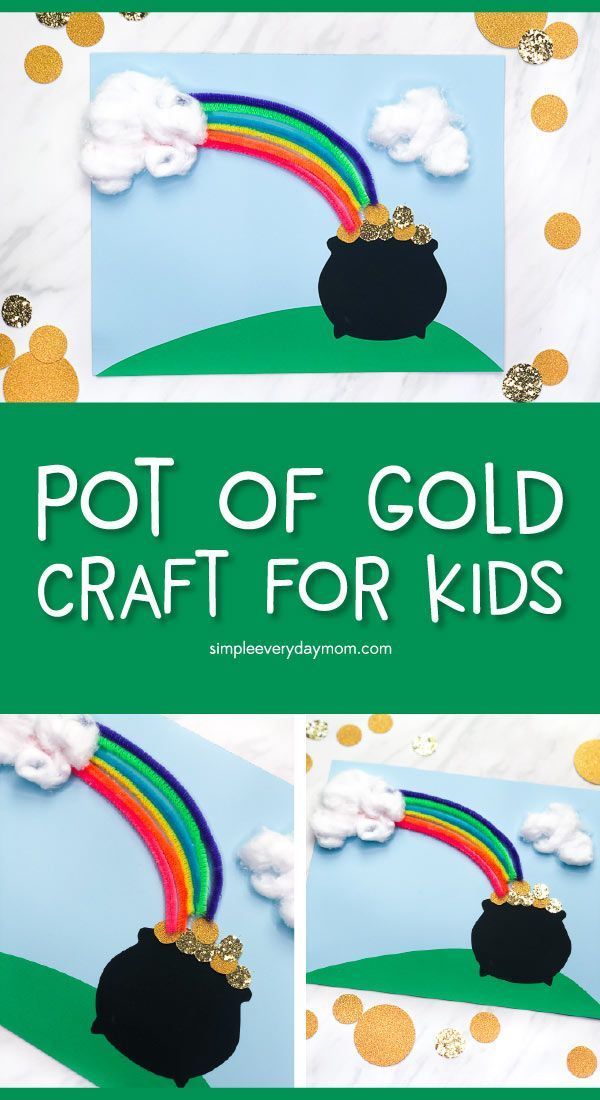 Pot Of Gold & Rainbow Craft For Kids -   21 outdoor summer crafts
 ideas