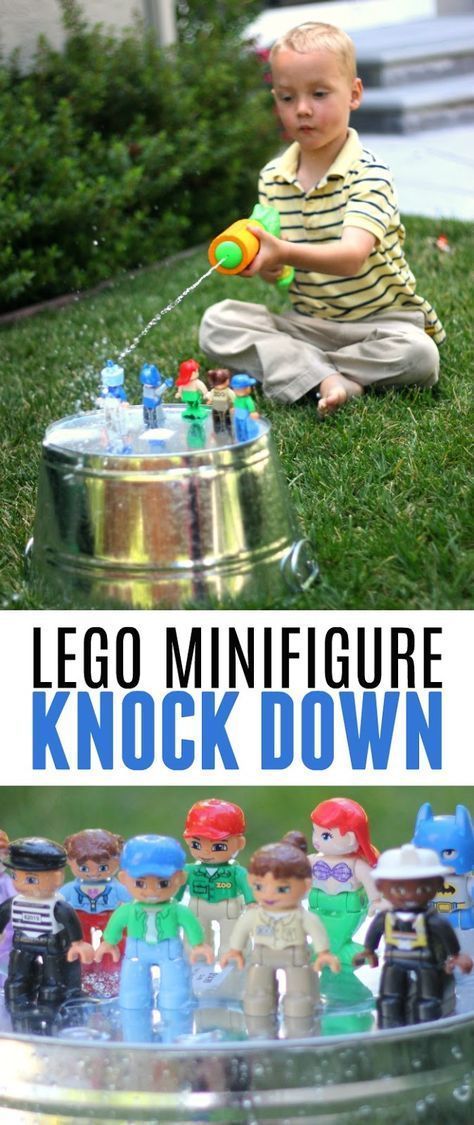 LEGO Minifigure Knock Down Game -   21 outdoor summer crafts
 ideas