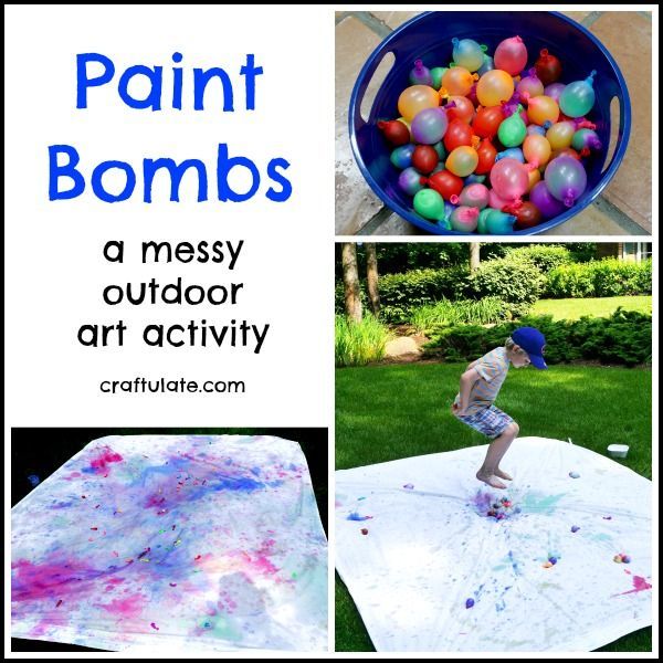 Make messy art outside this summer with these paint bombs! -   21 outdoor summer crafts
 ideas