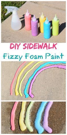DIY Sidewalk Fizzy Foam Paint -   21 outdoor summer crafts
 ideas