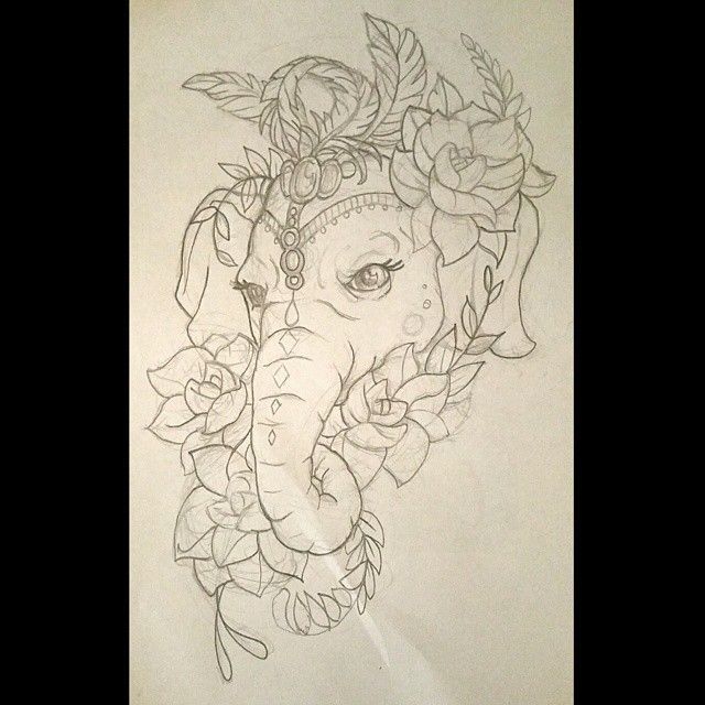 Robert Pawlewski Custom Artist — A sketch for one of fridays tattoos #tattoo... -   21 unique tattoo elephant
 ideas