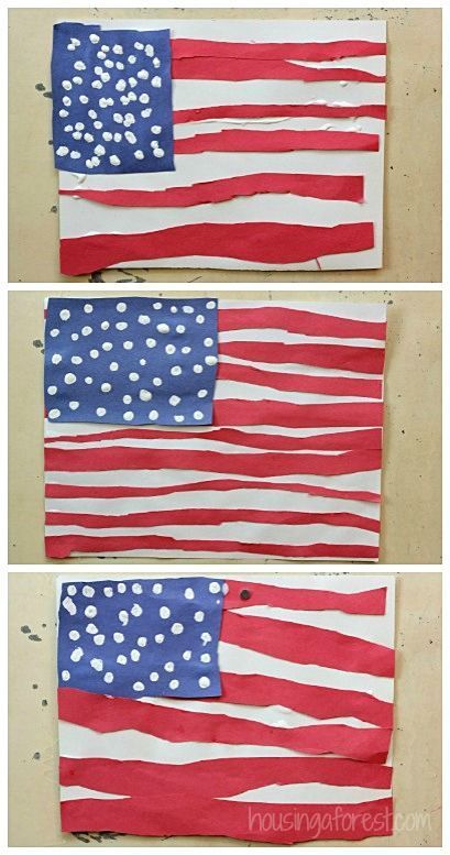 Patriotic crafts for kids ~ American Flag Craft for Kids - Great for a 4th of July or Memorial day art project! -   22 4th of july preschool crafts
 ideas