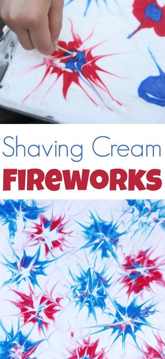 Shaving Cream Fireworks -   22 4th of july preschool crafts
 ideas