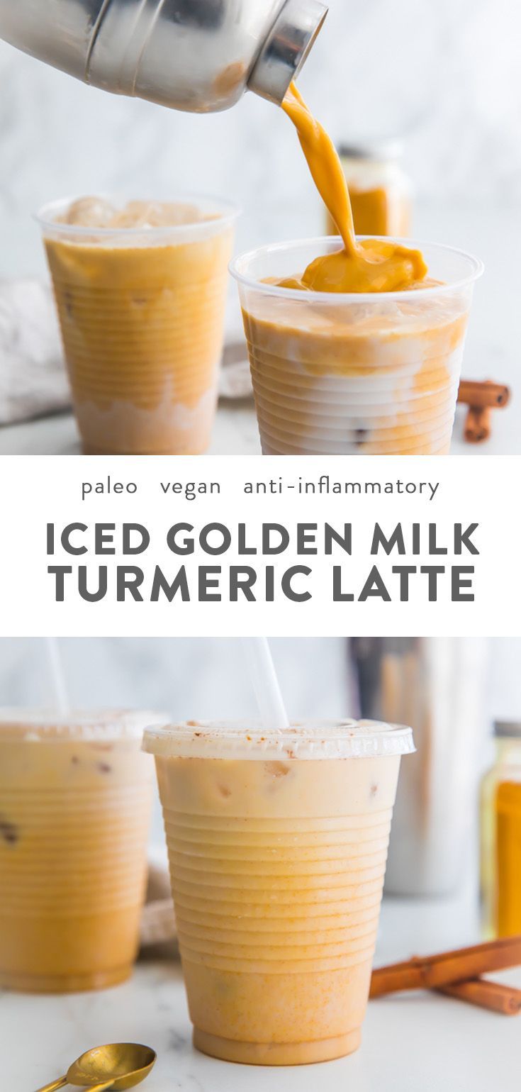 Iced Golden Milk Turmeric Latte (Paleo, Vegan) -   22 anti inflammatory golden milk
 ideas