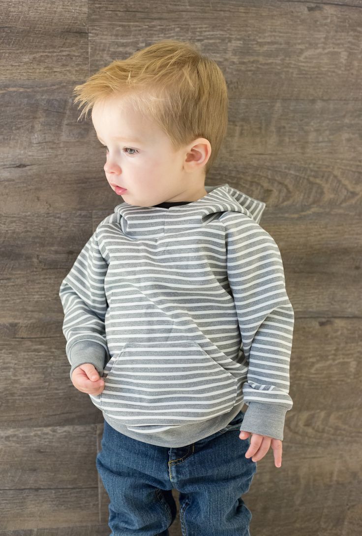 YOTB grey striped sweatshirt - sewing pattern for toddler boys sweatshirt hoodie -   22 fabric crafts for boys ideas
