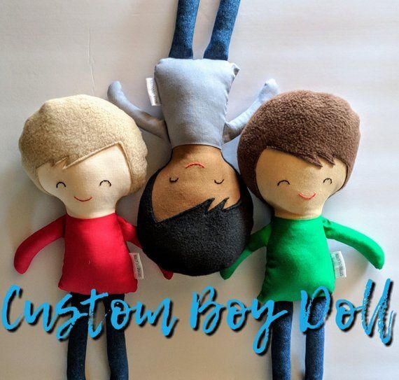Custom Boy Doll - Handmade Boy doll - Cloth doll - fabric doll - rag doll - gifts for boys - boys to -   22 fabric crafts for boys ideas