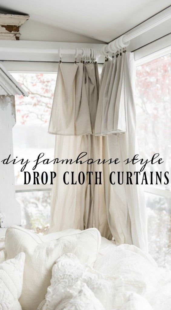 DIY Drop Cloth Curtains In The Sunroom -   22 farmhouse style window treatments
 ideas