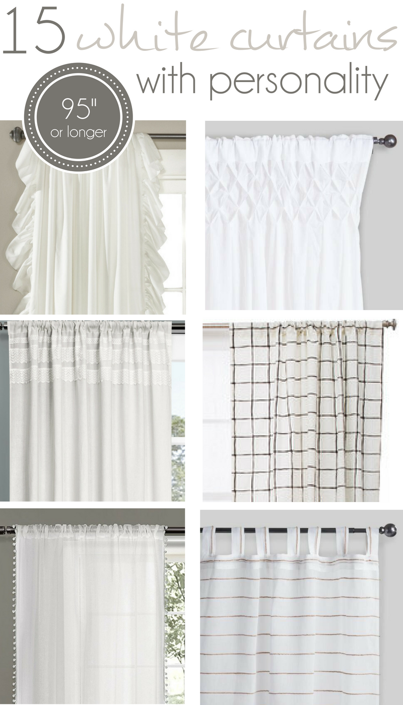 15 Long White Curtains with Personality -   22 farmhouse style window treatments
 ideas