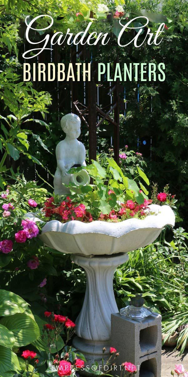 Create a Garden Art Birdbath Planter -   22 garden art bird baths
 ideas