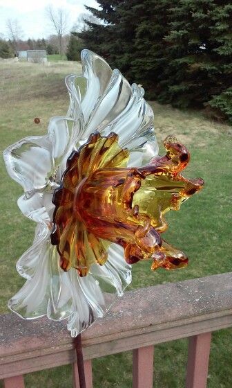 Glass garden art by Kimbers Garden Gems on Facebook -   22 garden art bird baths
 ideas