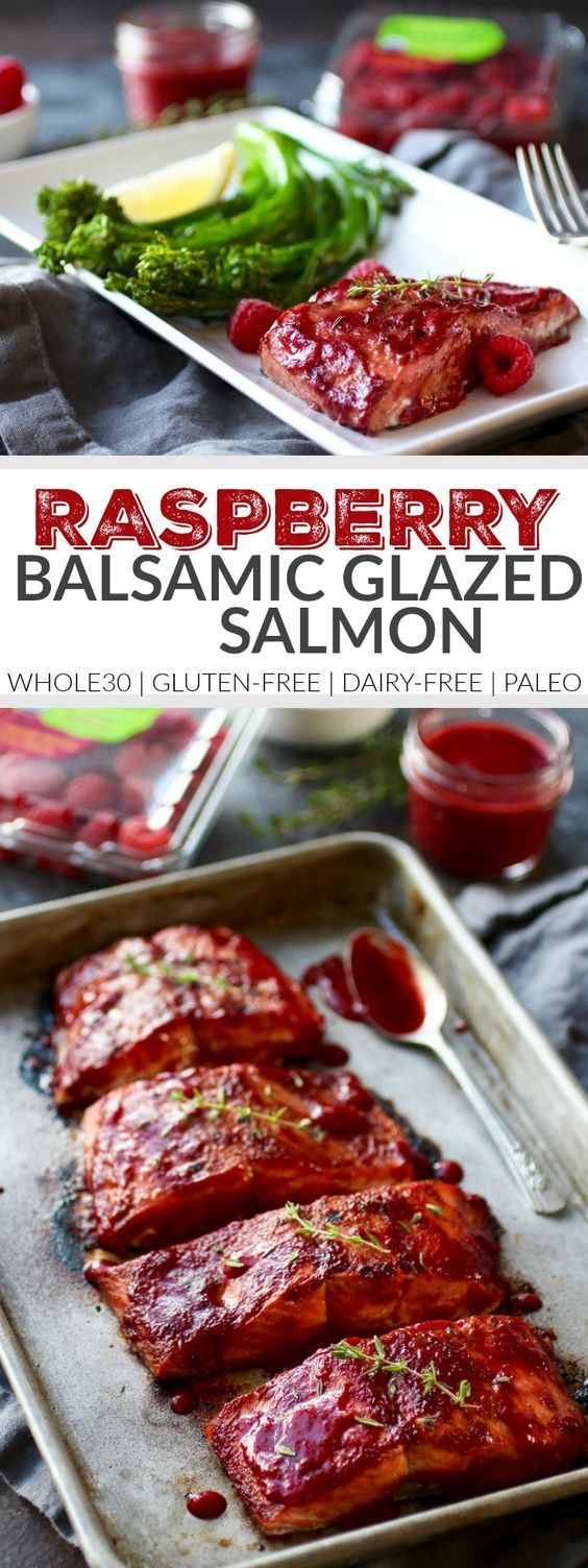 Raspberry Balsamic Glazed Salmon (Whole30) -   22 salmon recipes balsamic
 ideas
